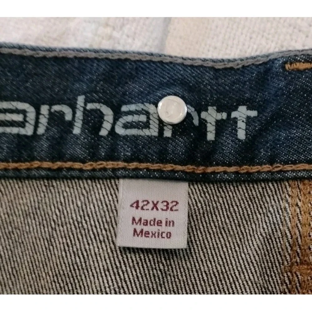 Carhartt Utility Logger Denim Jeans Men 42x32 (31)Relaxed Fit Rugged Flex